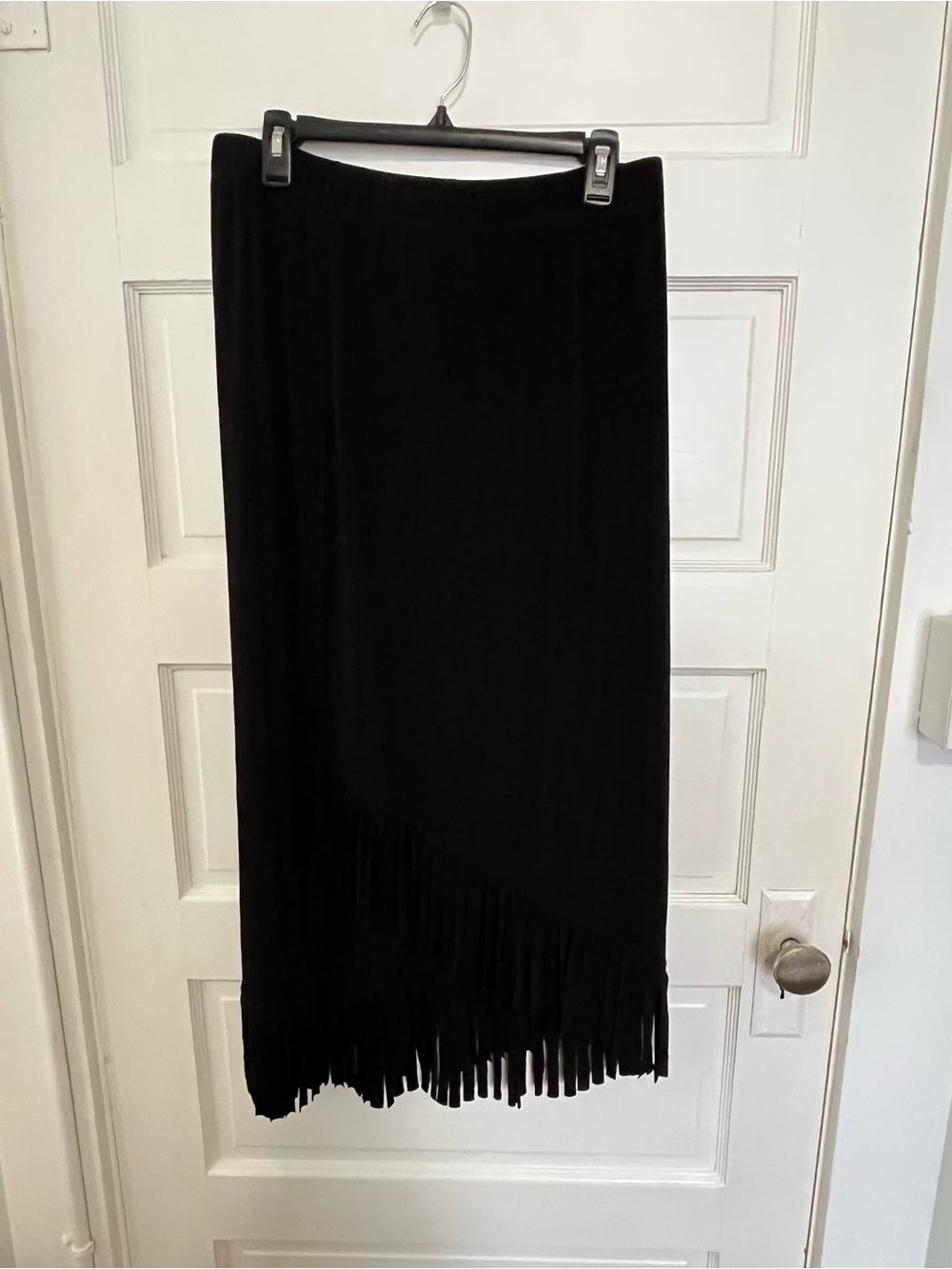 Chicos Black Fringe Midi Skirt - Women's Stylish Evening Skirt 2
